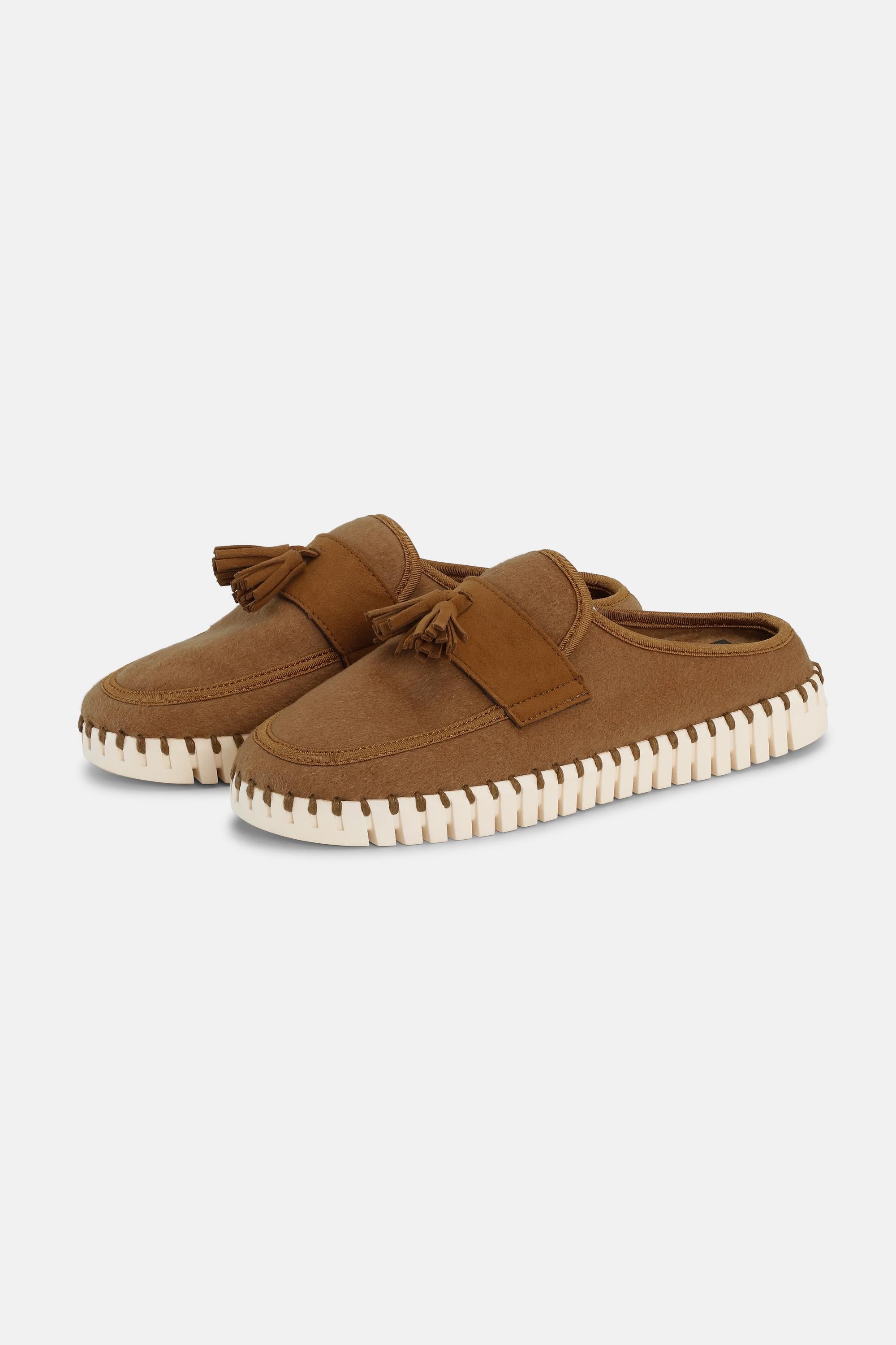Tulip Wool Mule - Cashew Pearled Ivory